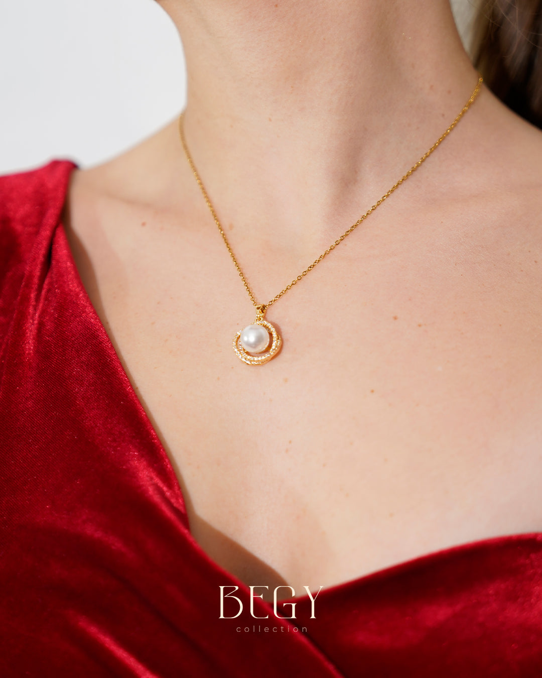 ZİRKON PEARL GOLD KOLYE