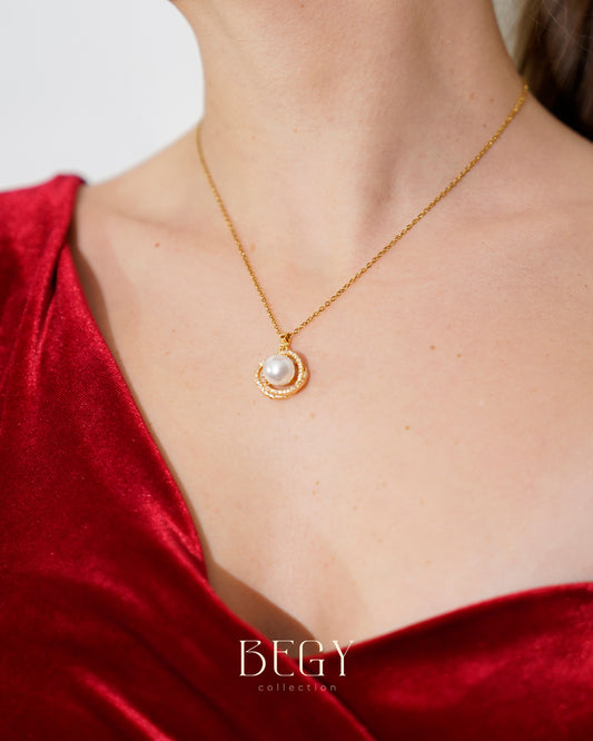 ZİRKON PEARL GOLD KOLYE