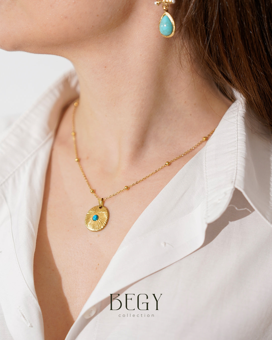 VİNTAGE FORM BLUE KOLYE