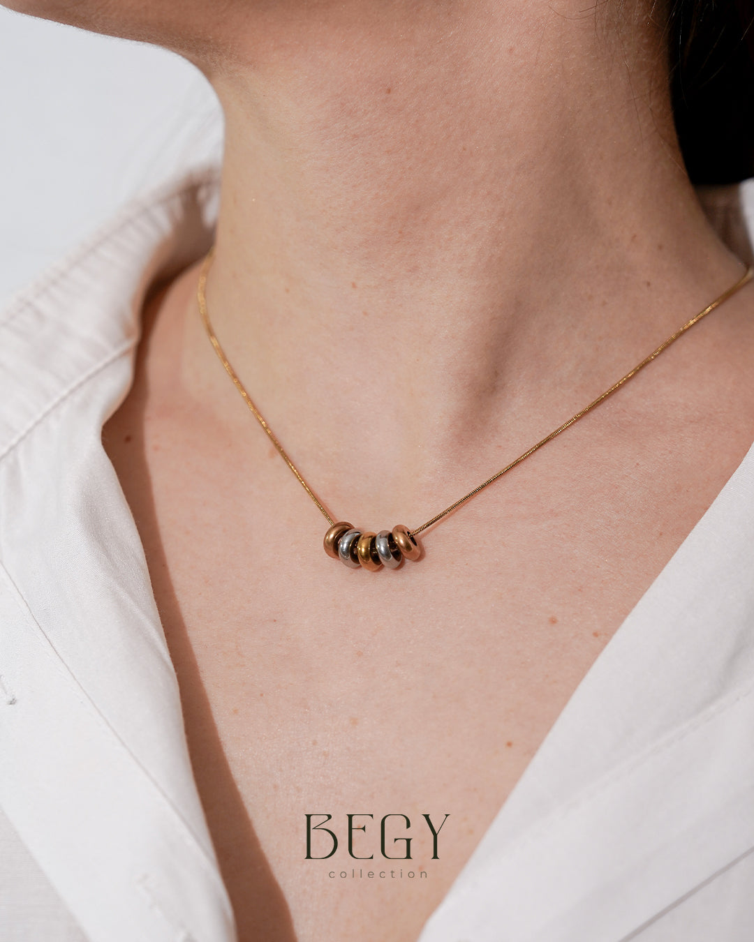 BRONZ MİNİ CİRCLES KOLYE