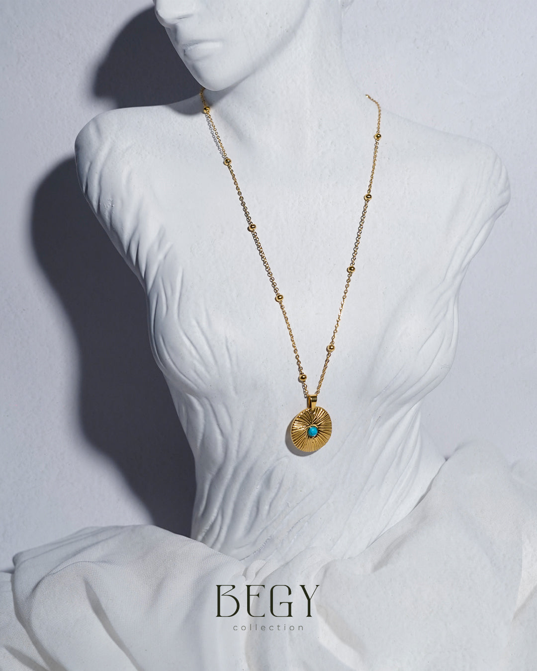 VİNTAGE FORM BLUE KOLYE